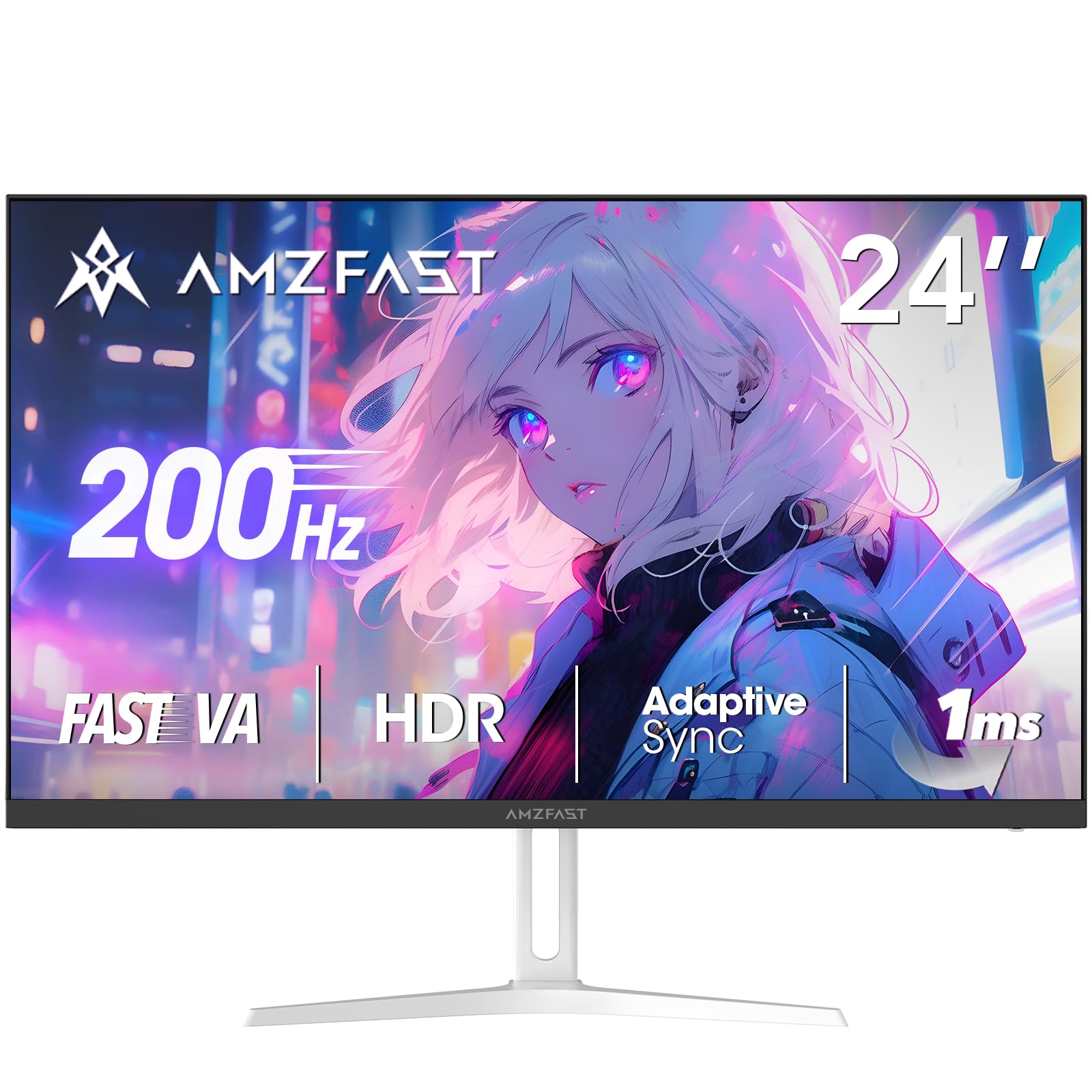 AMZFAST 24インチ LEDディスプレイ 本体 AMZG24X1W Amazon.co.jp: Amzfast 24インチ ゲーミングモニター白 200Hz/1ms MPRT